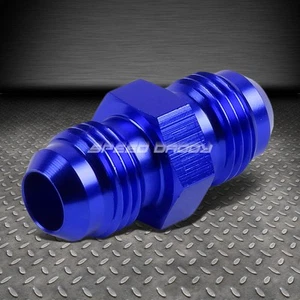 8AN AN-8 MALE STRAIGHT COUPLER ADAPTER FLARE BLUE GAS/OIL/H20 FINISH FITTING - Picture 1 of 2