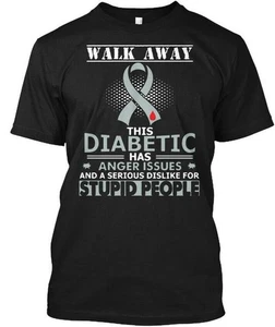 Diabetes Awareness Walk Away This Diabetic T-Shirt Made in USA Size S to 5XL - Picture 1 of 1