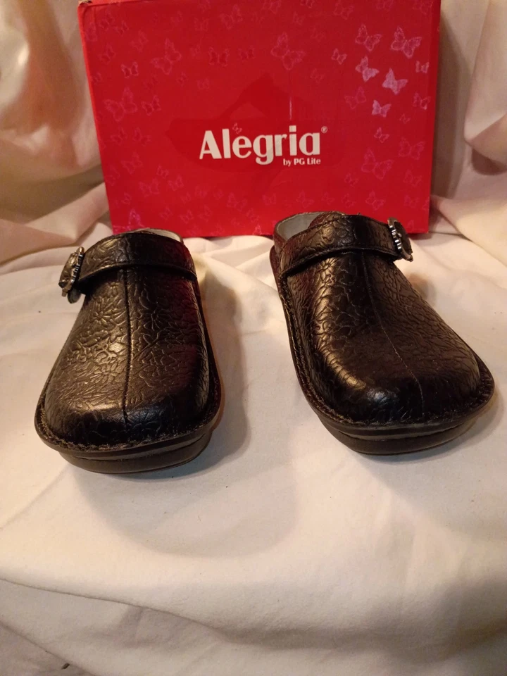 Alegria классический кожаный скольжения на сабо палисандр коричневый размер 7-7,5 новый без ЯРЛЫКОВ - Изображение 1 из 4