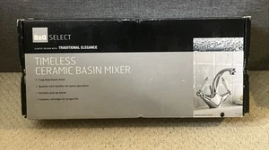 B&Q Ceramic Basin Mixer Tap Sink Bathroom Chrome Dual Lever Handles 1/4 turn - Picture 1 of 7