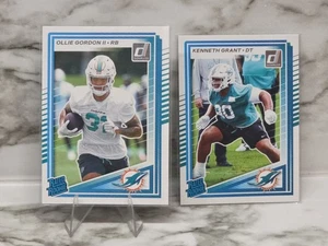2025 Donruss RC Ollie Gordon II Kenneth Grant Miami Dolphins - Picture 1 of 2