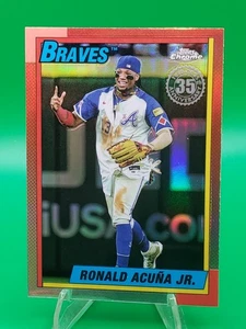 2025 Topps Chrome Ronald Acuna Jr 35th Anniversary REFRACTOR #90CB-2 Atl. Braves - Picture 1 of 3