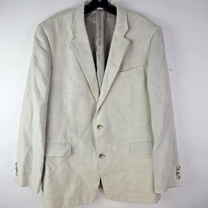 Nordstrom Ormezzano Linen Blazer Men's 46L Beige Two Button Pockets Sport Coat - Picture 1 of 11