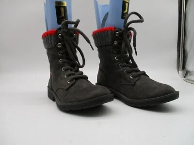 Mad Love уголь серый и красный свитер манжеты шнурует вверх ботинки женский размер 6 - Изображение 1 из 4