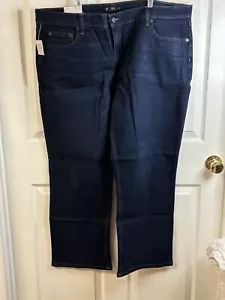 Men's Straight Fit 44x30 Jeans Stretch Relaxed Fit 5-Pocket Jeans Dark Blue - Picture 1 of 10