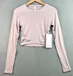 Lululemon LA Tight to Body Ruched Cropped 6 Long Sleeve Porcelain Pink W3FMHS - Bild 1 von 9