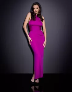 AGENTE PROVOCATORE SEXY SETA TERESE FUSCIA ABITO TAGLIA AP3 MEDIUM UK 10 NUOVO CON ETICHETTE - Foto 1 di 4
