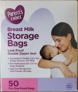 Breast Milk Storage Bags 250mL - Presterilized, BPA Free, Freezer Proof, 50 Ct - Picture 1 of 3