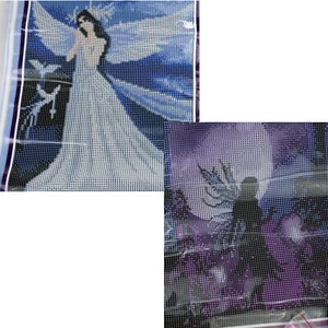 5D Diamond Painting DIY Full Drill Embroidery - Purple & Blue Angels - Set of 2 - Picture 1 of 6
