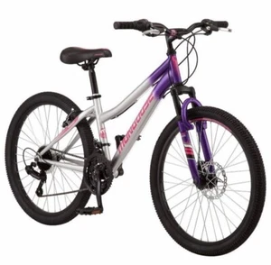 Mongoose 24-inch Wheel Mountain Bike 21 Speeds - Pink/Purple-Silver - Picture 1 of 3