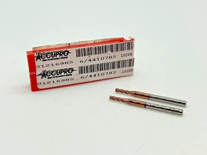 (2) ACCUPRO Carbide Square End Mills - 2.00mm Dia, 8.00mm LOC, 4FL, 01216985 - Picture 1 of 2