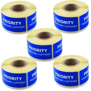 PRIORITY Luftpostaufkleber Post Original Rolle 250 Stück Prioritaire Aufkleber - Bild 1 von 8