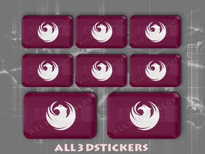 8 x 3D Stickers Resin Domed Flag Phoenix - USA Adhesive Decal Vinyl - Picture 1 of 1