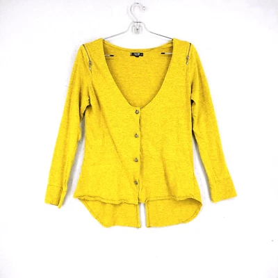 Cárdigan Rusty India Mujer Pequeño Top Alto Bajo Dobladillo Abotonado Cremallera Detalle Patinador Foto 1 de 4