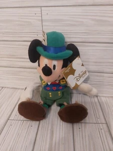 Disney Store Bean Bag Plush Toy Globe Trotting German Mickey Mouse NWT 8" - Picture 1 of 6
