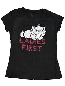 Disney Marie The Aristocats "Ladies First" Gray Graphic T-Shirt Size Juniors XL - Picture 1 of 10
