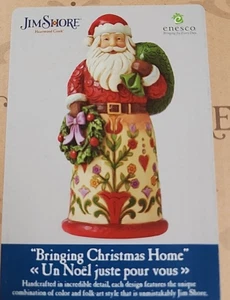 Jim Shore Heartwood Creek Santa Holding Christmas Wreath & Bag Figurine 6010823 - Picture 1 of 6