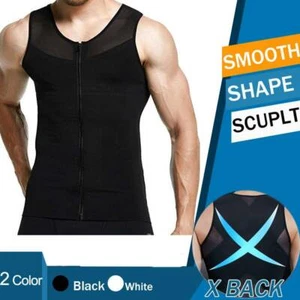 Gynecomastia Compression Shirt Mens Shapewear to Hide Man Boobs Moobs Tank Tops - Picture 1 of 26