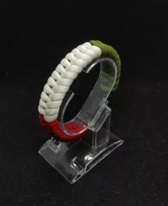Bracciale Paracord Fishtail Tricolore Italia Outdoor Edc military Fatto a mano - Foto 1 di 3