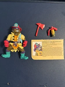 Hose 'Em Down DON - 1991 Vintage TMNT - Mutant Ninja Turtles A mit Karte - Bild 1 von 6