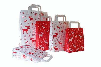 Papiertragetaschen Papiertüten " ELCH " Geschenktüten Papiertaschen Weihnachten - Bild 1 von 2