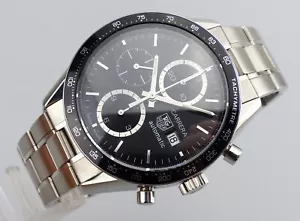 Cronografo TAG Heuer Carrera calibro 16 - CV2010-2 - quadrante nero - Foto 1 di 13