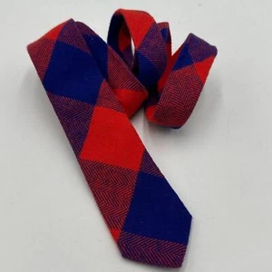 J. Crew CREWCUTS Red and Blue Plaid Cotton Boys Kids Necktie 52" - Picture 1 of 6