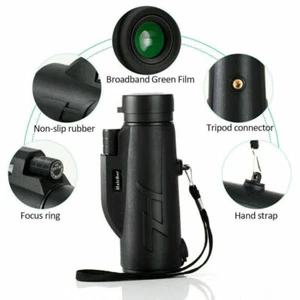 200X80 HD Zoom Portable Monocular Night Vision Telescope BAK4 Set For Camping - Picture 1 of 10