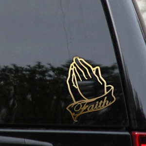 Faith Praying Hands Christian Prayer Vinyl Decal Sticker - Picture 1 of 2