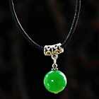 Collier pendentif perles de jade vert naturel fait main 12 mm zodiac charme Reiki acier