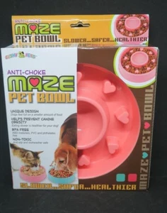Tazón de comida para perros saludable anti-estrangulamiento tazón alimentador lento AZUL ROSA AU SELLER - Imagen 1 de 13