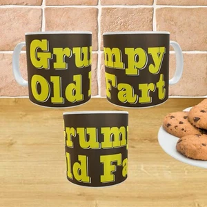 Unhöflicher Spruch GRUMPY OLD FART lustig Keramik Tee Kaffeetasse Becher Geschenk Weihnachten Geburtstag - Bild 1 von 5