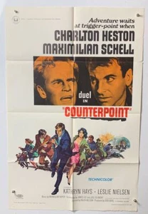 Charlton Heston Maximilian Schell COUNTERPOINT Original Vintage 1sh Movie Poster - Picture 1 of 1
