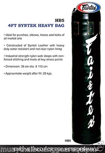 BOLSA PESADA SIN RELLENAR GENUINA 4 pies Fairtex Muaythai KICK BOXING SYNTEK HB5 - Imagen 1 de 2