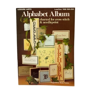 Vintage Alphabet Album Cross Stitch Needlepoint Patterns 1979 Leisure Arts #162 - Picture 1 of 3
