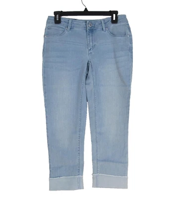 J JILL NWT Size 2P Authentic Fit Cropped Jeans Cuffed Low Rise Light Cali Wash - Image 1 of 4