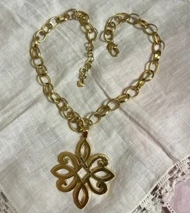 Collana catena Brighton Apollo Versailles ciondolo medaglione placcato oro - Foto 1 di 8