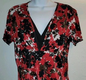 Covington Womens Sz M 90s Y2K Babydoll Crinkle Pleated Fairy Coquette V-Neck Top - Picture 1 of 7