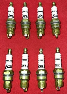 ACCEL 0276S-4x2 Spark Plugs  .460 Reach Tapered Set Of Eight Non Resistor - Picture 1 of 2