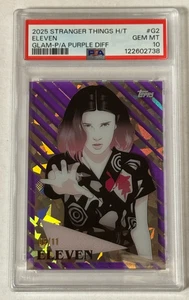 Eleven /11 Glam Purple Diffractor 2025 Stranger Things High Tek #G2 PSA 10 POP 1 - Picture 1 of 2