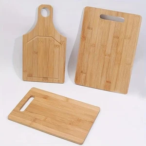 Set of 3 Natural Bamboo Woden Cutting Boards Bread Pizza Vegetable Fruit - Picture 1 of 8