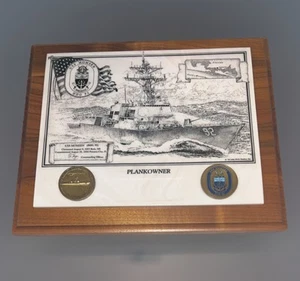 Plank Owner Plaque US Navy Ship USS Momsen DDG 92 w Coins Rise Above Panama City - Picture 1 of 14