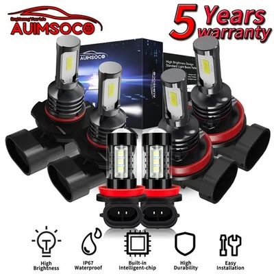 Para Jeep Compass 2014-2021 6x Faros LED Bombillas Luz Antiniebla Alta Baja Blanca Foto 1 de 4