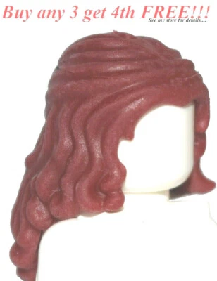 ☀️NUEVO Lego Minifigura Pelo Mujer Niña LARGO ROJO OSCURO Amigos Trenza Corta Foto 1 de 4