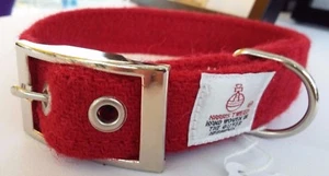 Rotes HARRIS TWEED Hundehalsband verschiedene Größen - Bild 1 von 5