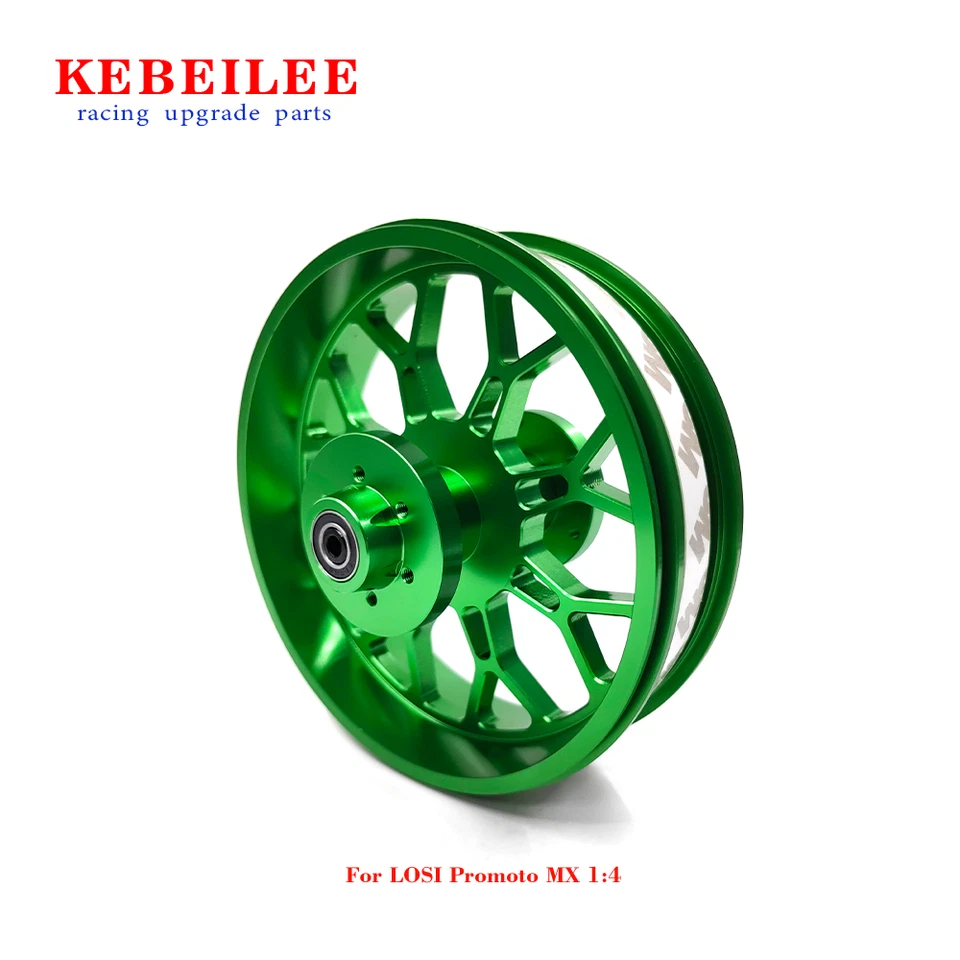 KEBEILEE CNC Aluminum Rear Wheel-Blue Rocketwheel Design For LOSI Promoto MX 1:4 - Image 1 of 1