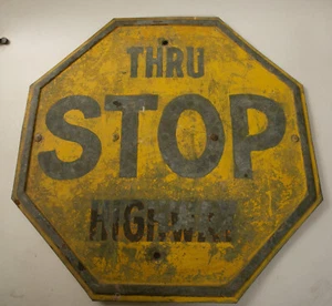 Stoppschild geprägte Felge Stahl Thru Highway (HSE/JSF6) gelb schwarz rustikal 24" - Bild 1 von 11