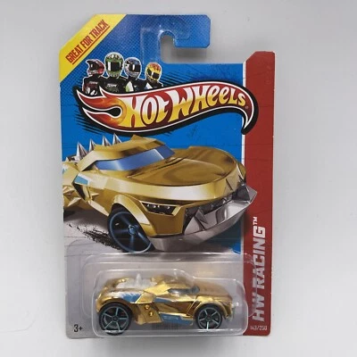 2013 Hot Wheels #143 HW гонки супер хромы GROWLER золотой вариант w/синий 5 спиц - Изображение 1 из 4