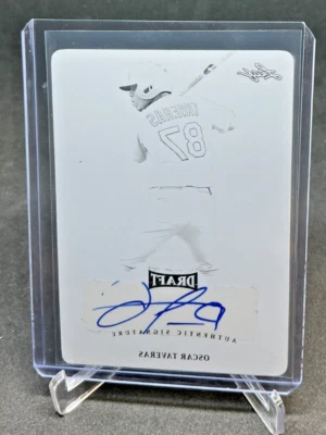 2013 Leaf Metal Draft OSCAR TAVERAS Black Printing Plate AUTO 1/1 - Image 1 of 2