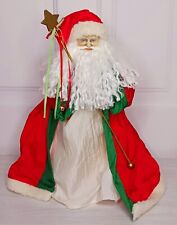 Vintage Christmas Fabric Santa with star staff Tree Topper by Midwest